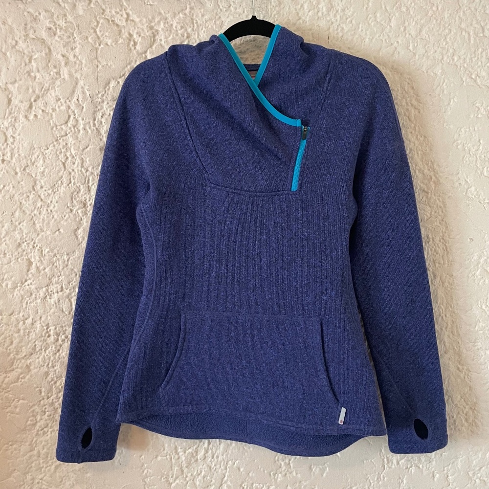 Stio Blue Fleece Hoodie Women’s Small, Pullover Outdoor Gorpcore Jacket - Picture 9 of 10